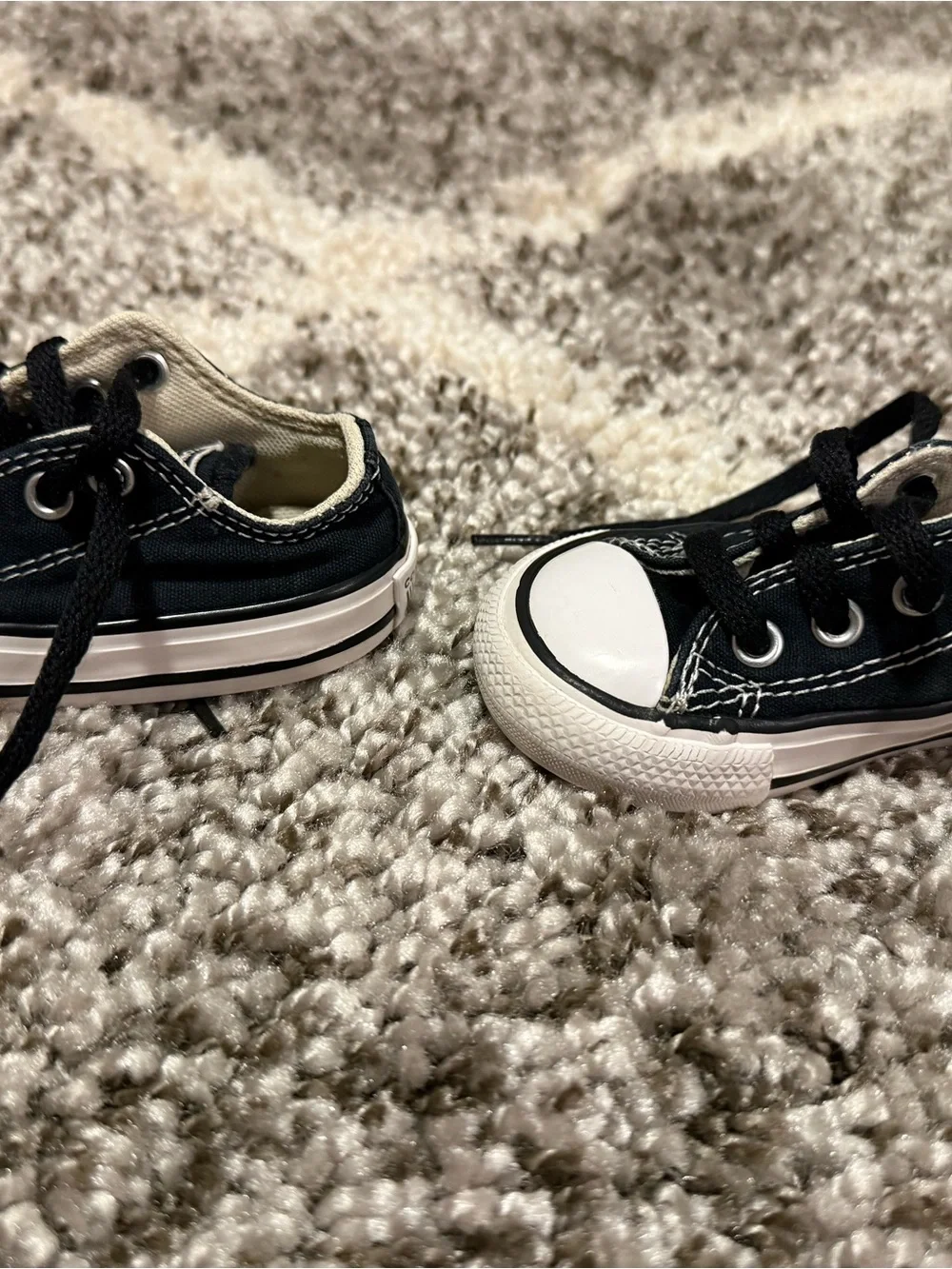 Converse Kids Black and White Low-Top Canvas Sneakers